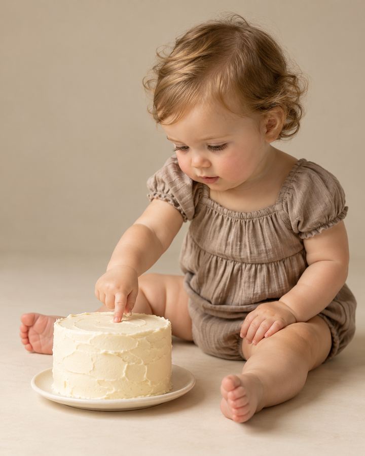 Cake Smash: curious finger in icing
