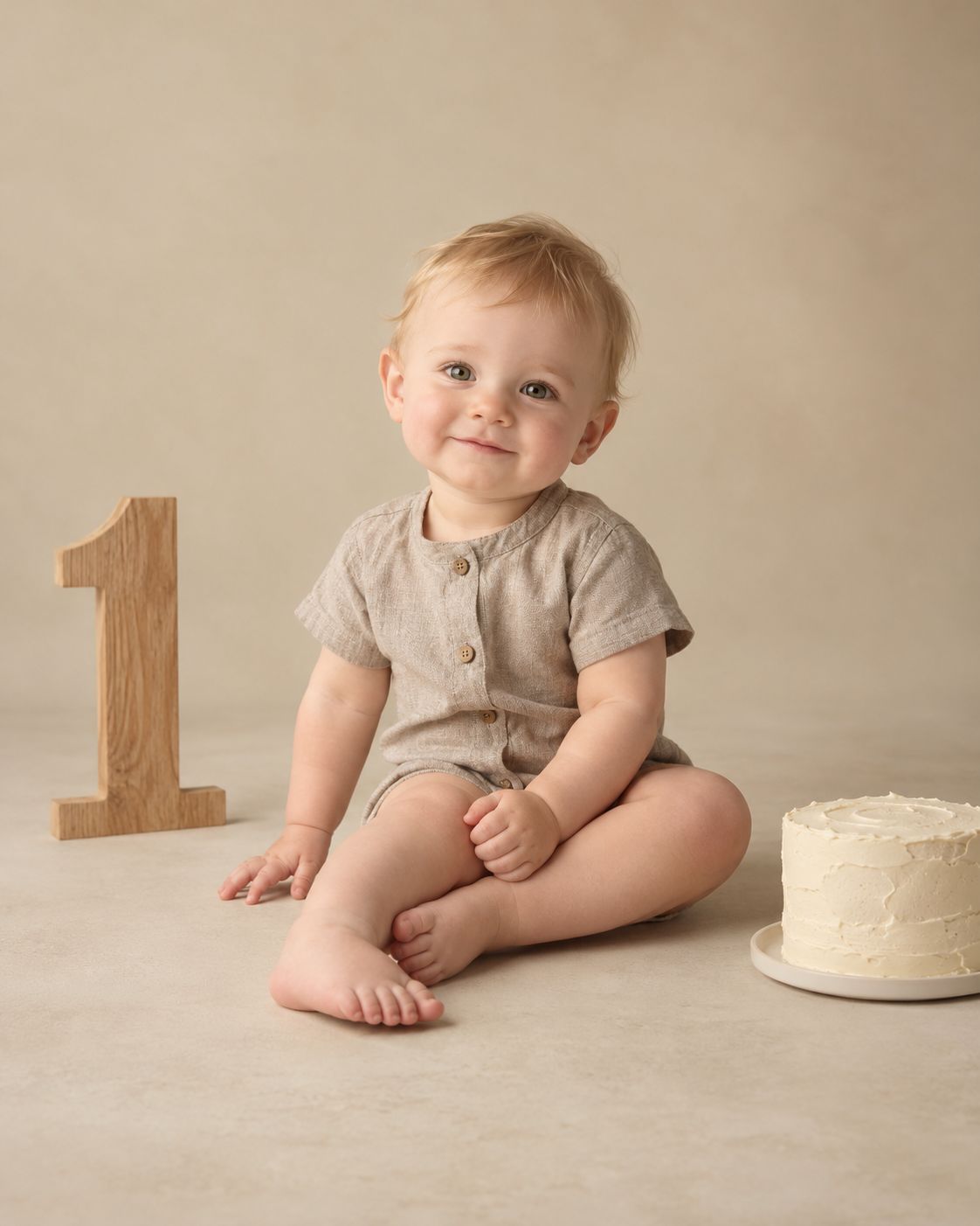 birthday with wooden number one