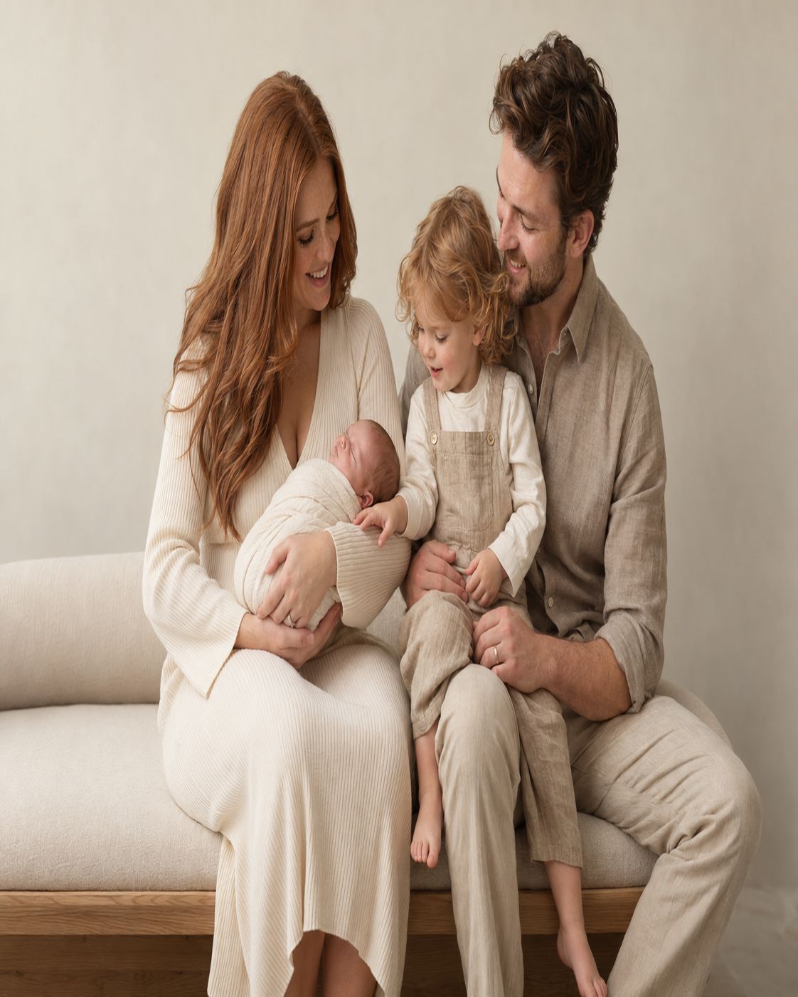 family four toddler newborn