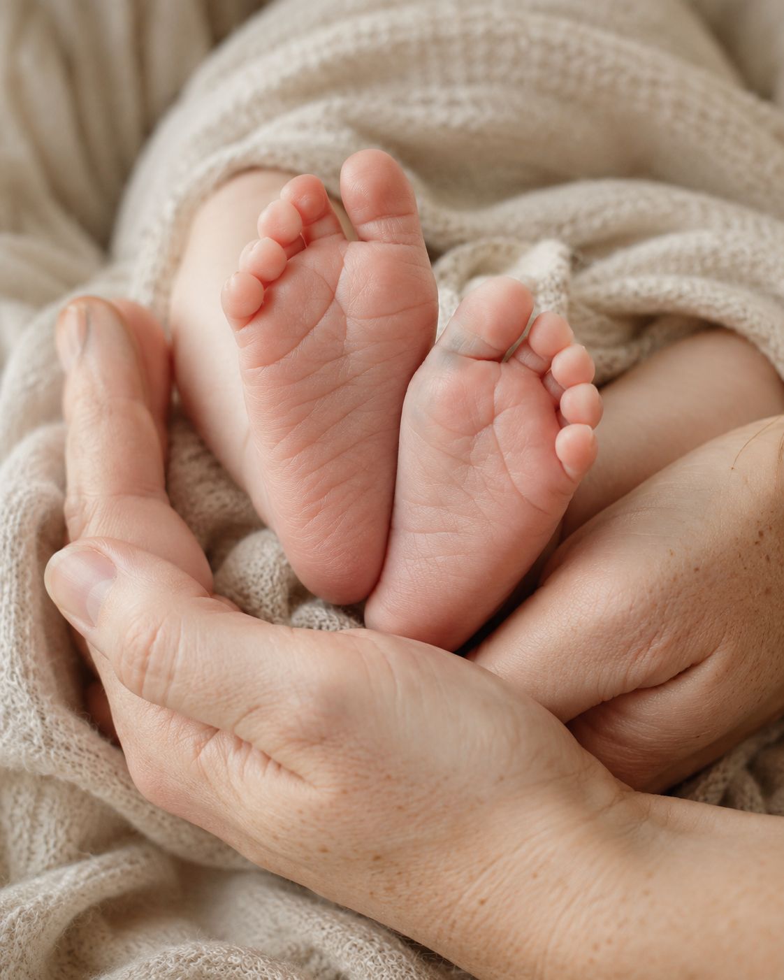 feet in parent hands